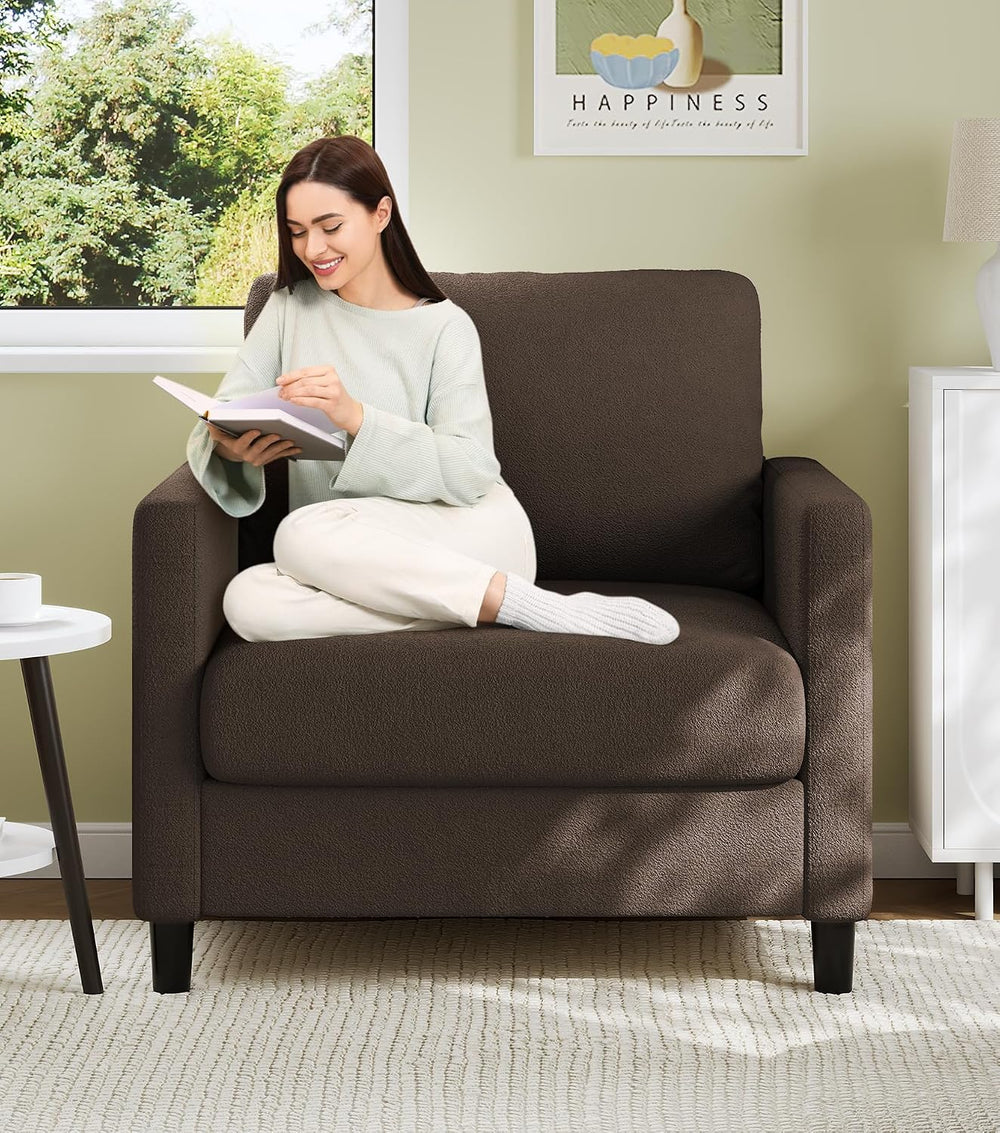Welzona Sofa Accent Chair, 33" Reading Chair, Comfy Teddy Arm Chairs