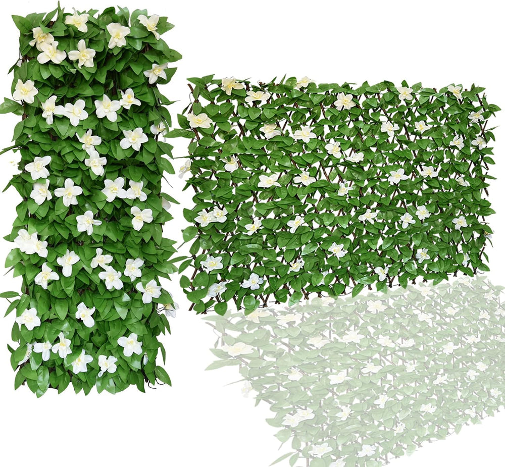 Expandable Faux Ivy Fence,Artificial Privacy Screen Decor for Outdoor Wall, B...