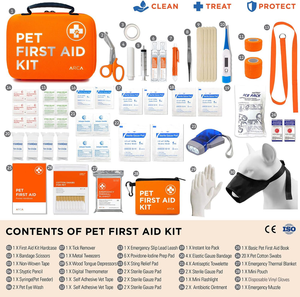 ARCA PET Cat & Dog First Aid Kit for Car - Pet Emergency Kit for Home Off...