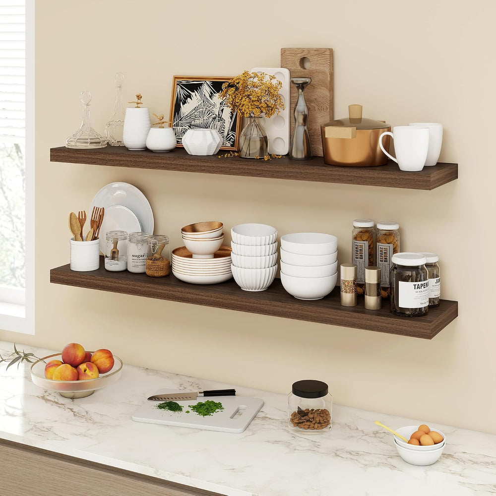Acovy 48 Inch Floating Shelves, 9.3" Deep Floating Shelf Wall Mounted, 4...