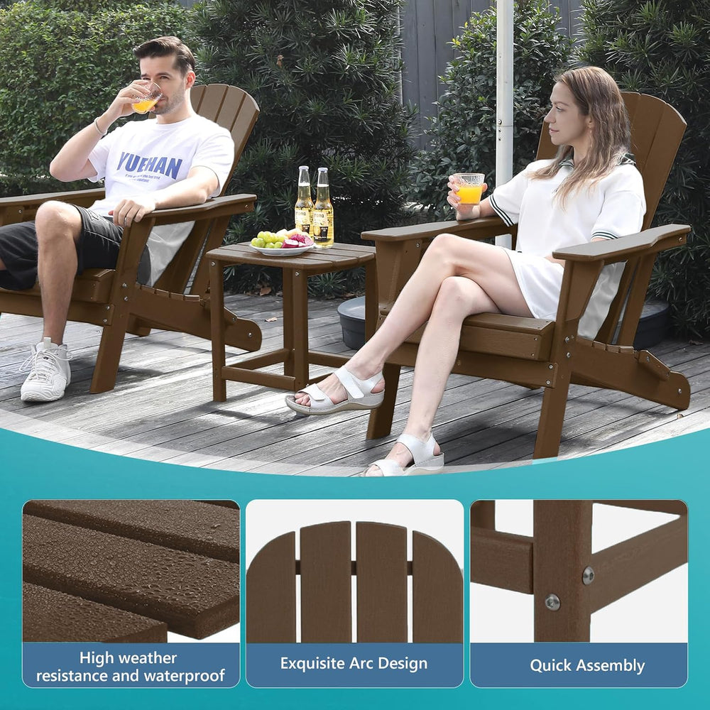 Plawdlik HDPE Outdoor Table, All Weather Adirondack Side Table, Coffee