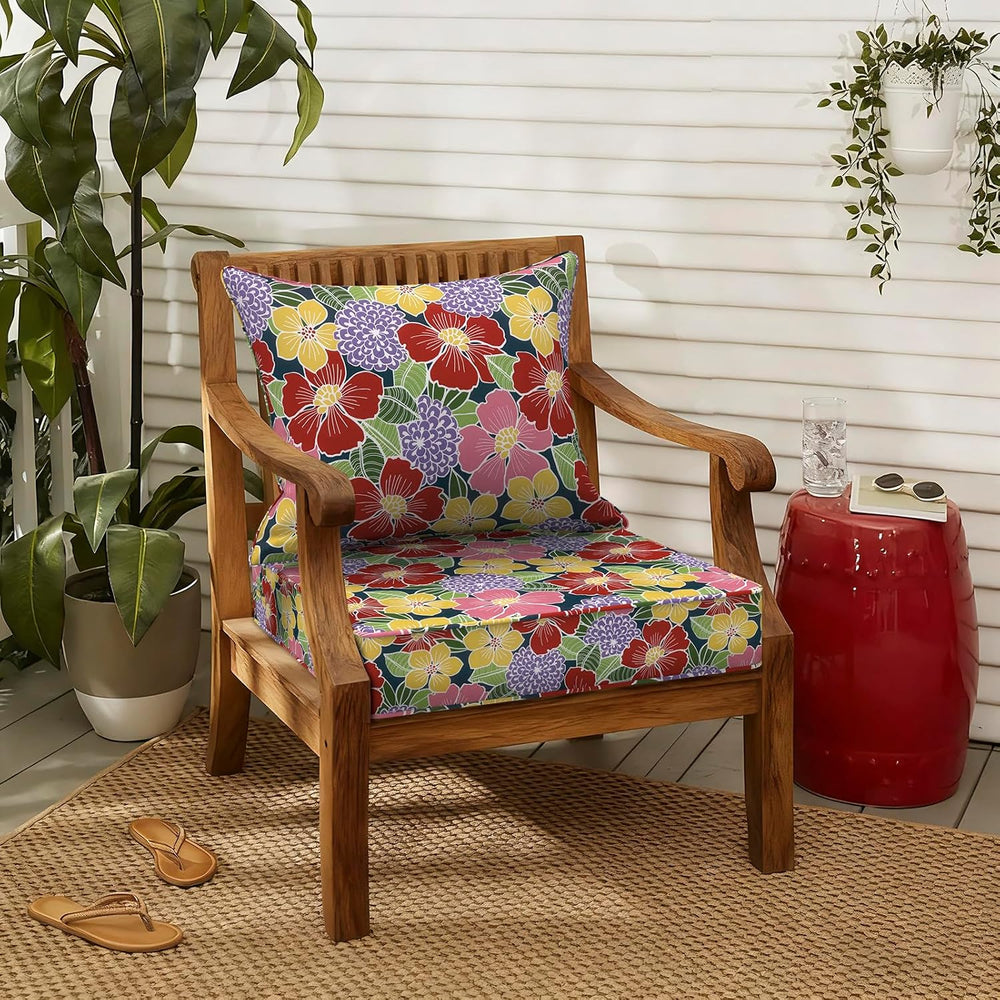 LVTXIII Outdoor Deep Seat Cushion Patio Seat and Back Cushion Set Seasonal Ch...