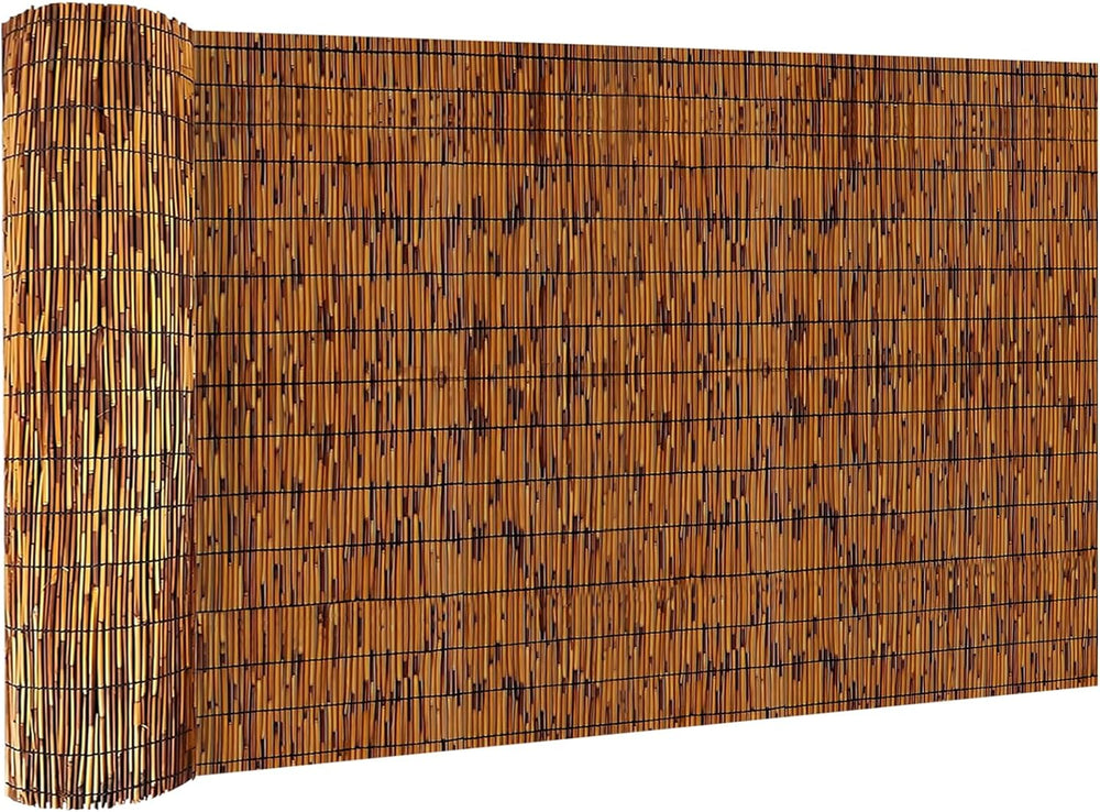 KOIUEYW Reed Fencing Rolls, 4 X 16FT Decorative Bamboo Fencing Roll Reed Scre...
