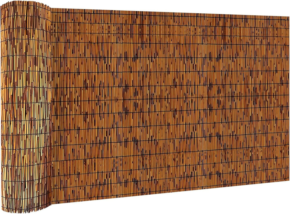 KOIUEYW Bamboo Privacy Fence, Decorative Bamboo Fence Rolls 6 Feet High, Ligh...