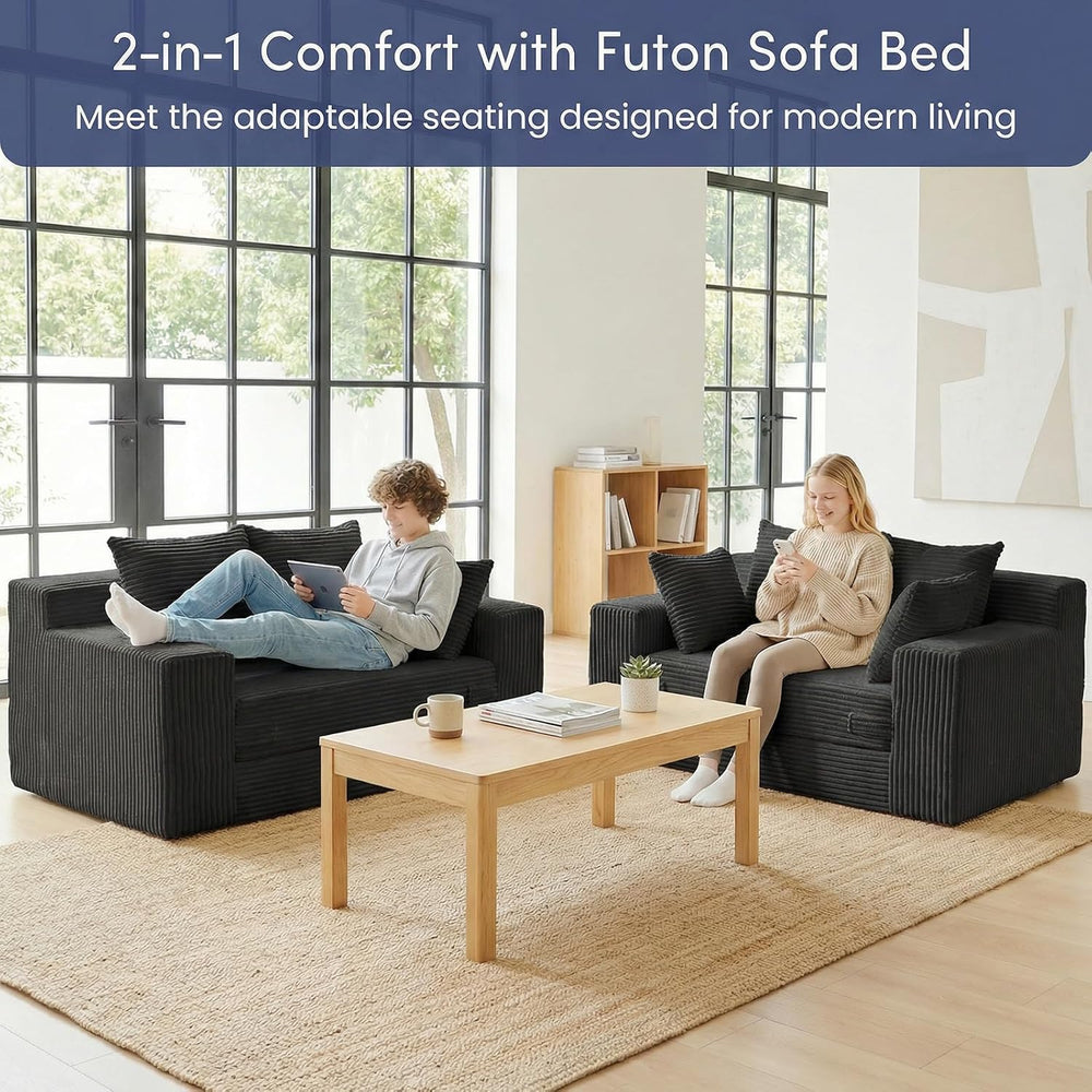 cidludto Boneless Couch Loveseat Sleeper, Convertible Sofa Bed Folding Couch ...