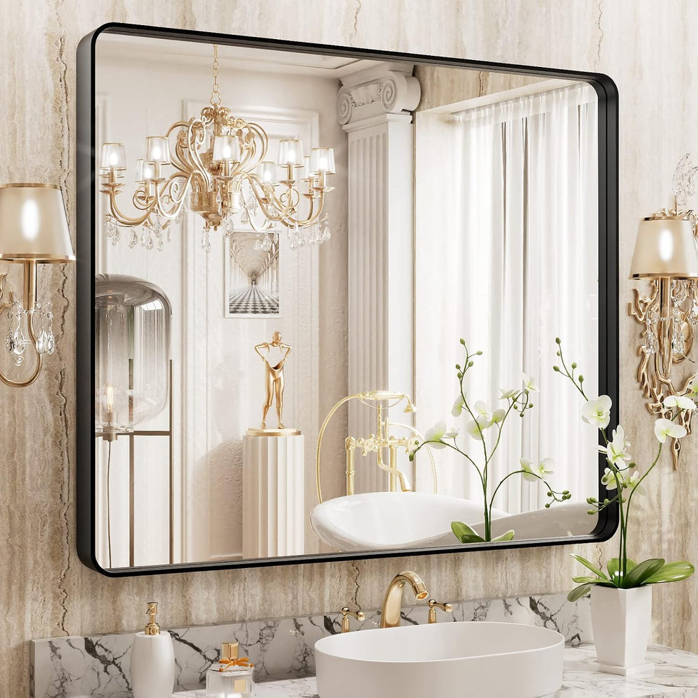 WEER Bathroom Vanity Mirror Black 36X30 Inch