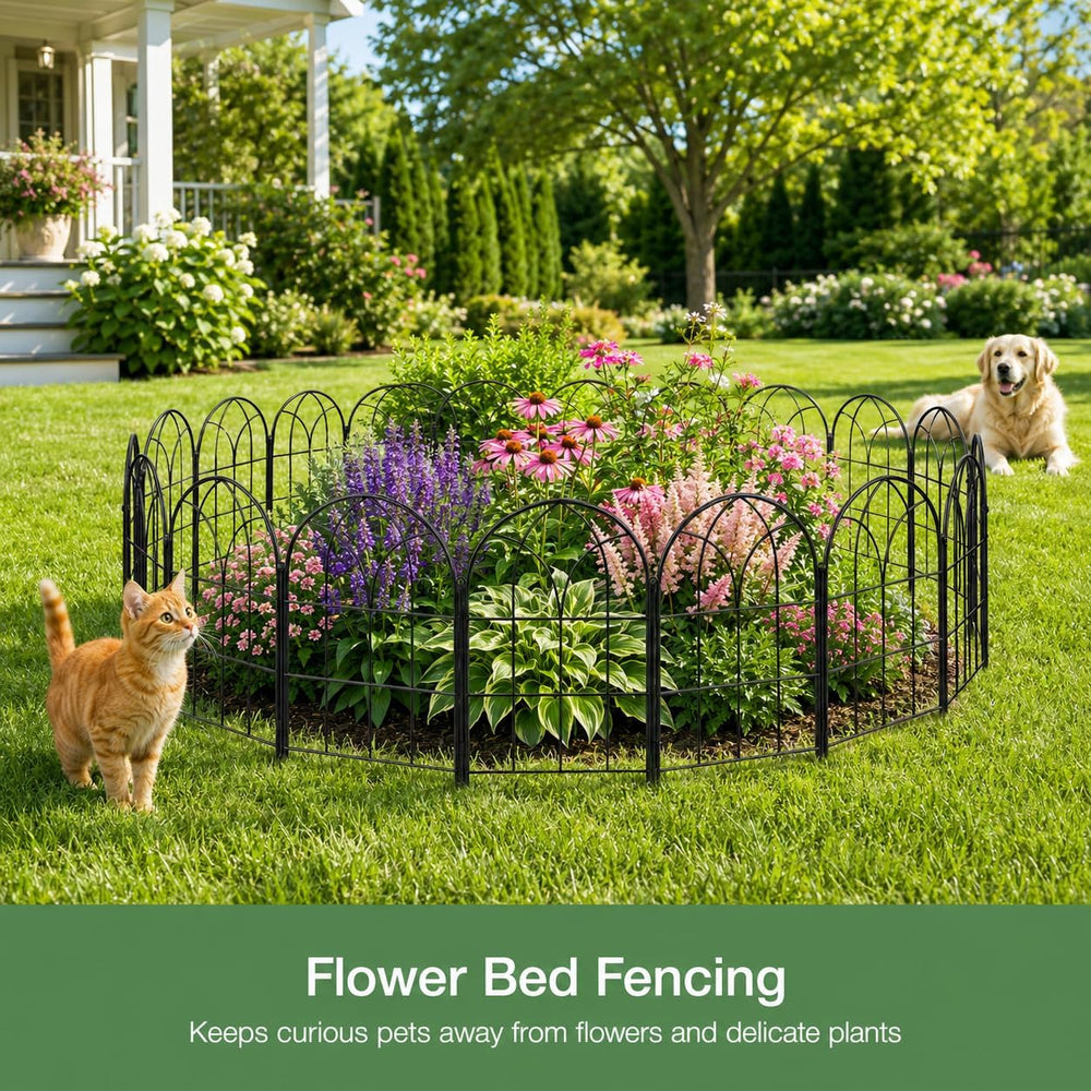 Decorative Garden Fence, 21 ft Rustproof No Dig Flower Bed Border 20 Pack