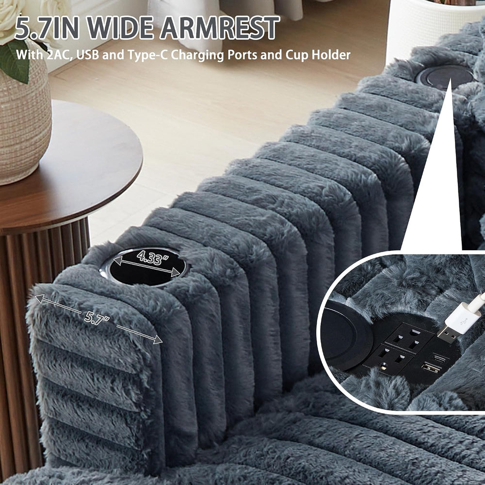 RARZOE 60.43'' Oversized Chaise Lounge Chair Indoor, Grey