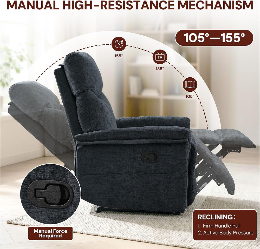 Korser Recliner Chair, Living Room Chairs for Adults, Small Recliners for Sma...