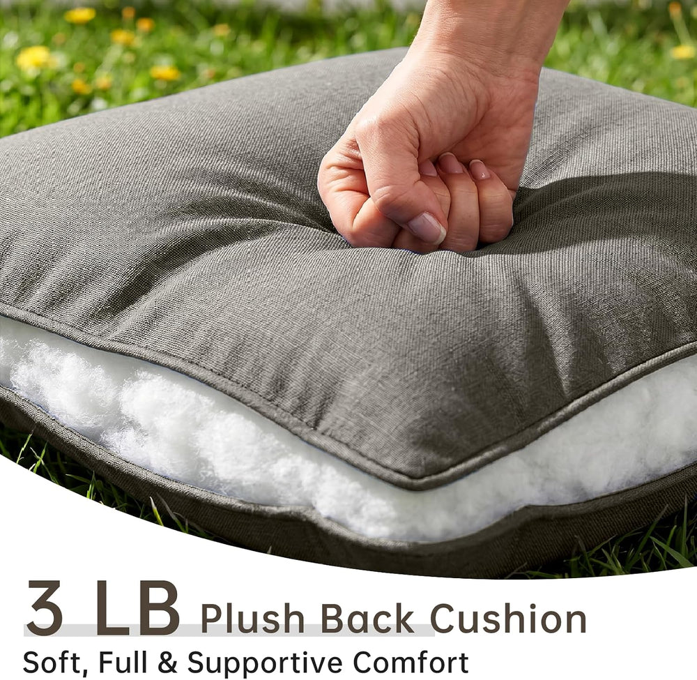 Luxury Outdoor Seat Cushion Set-22 x 24 x 6 Inch Outdoor Chair Cushions with ...
