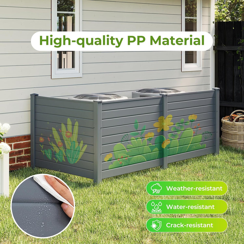 GIANTEX 36''H x 48''W Air Conditioner Fence Privacy Screen 3 ...