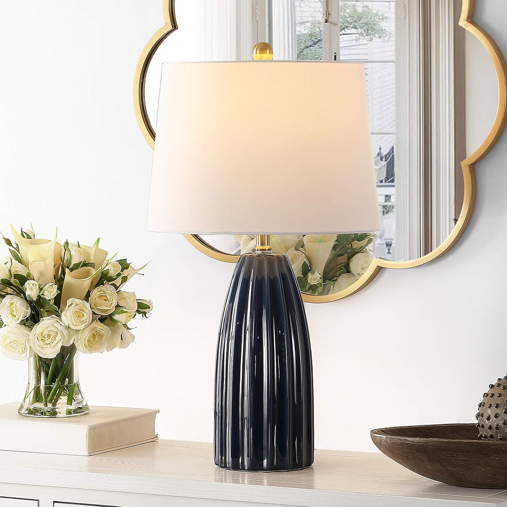 SAFAVIEH Kayden Table Lamp, 25.5" Navy Blue TBL4343B
