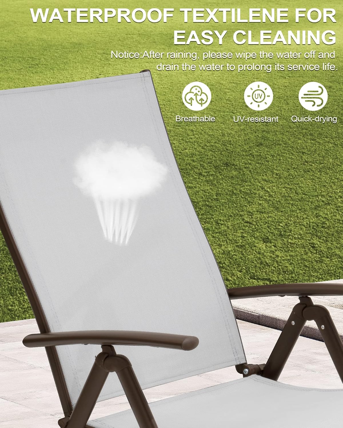 lounge chair outdoor, folding pool chaise chairs set, package contents