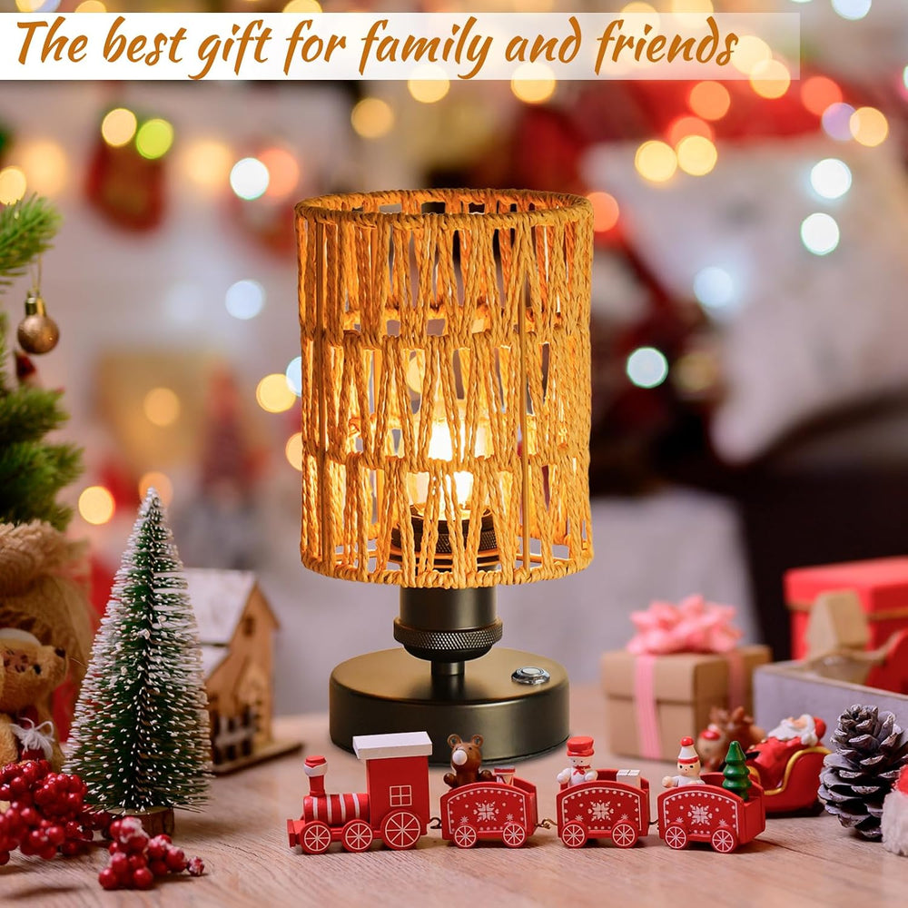 Wireless Table Lamp—2 Piece Beige,4000mAh Rechargeable Table Lamp