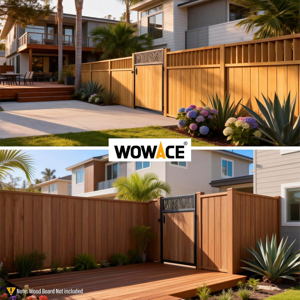 4x5FT Fence Gate Frame Kit 201 Stainless Steel Heavy Duty Garden Gates Anti-S...