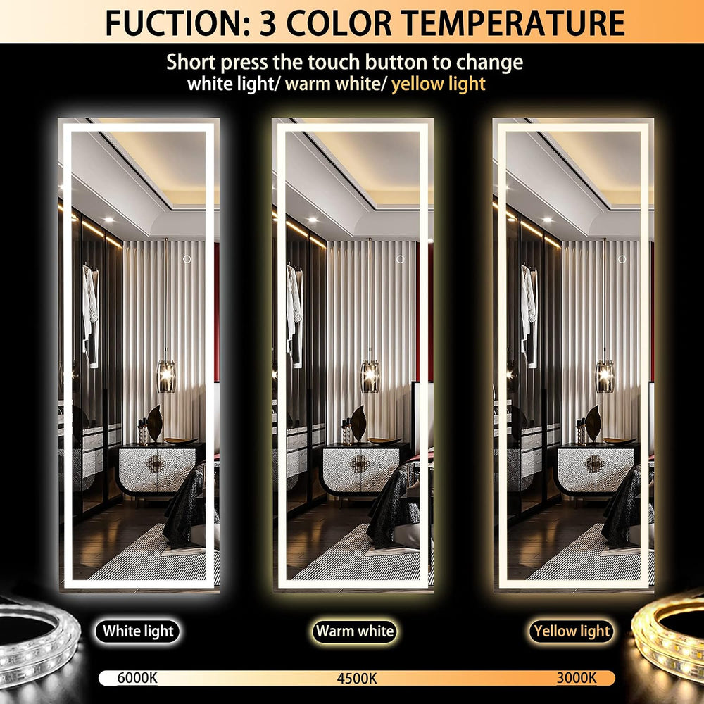 Hasipu Full Length Mirror with Lights, 56" x 15.8" LED Floor, Full ...
