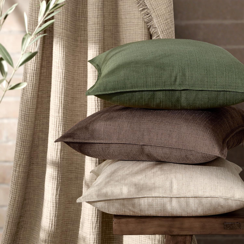MIULEE Thick Textured Decorative Throw Pillow Covers 22x22 Inch Dark Brown