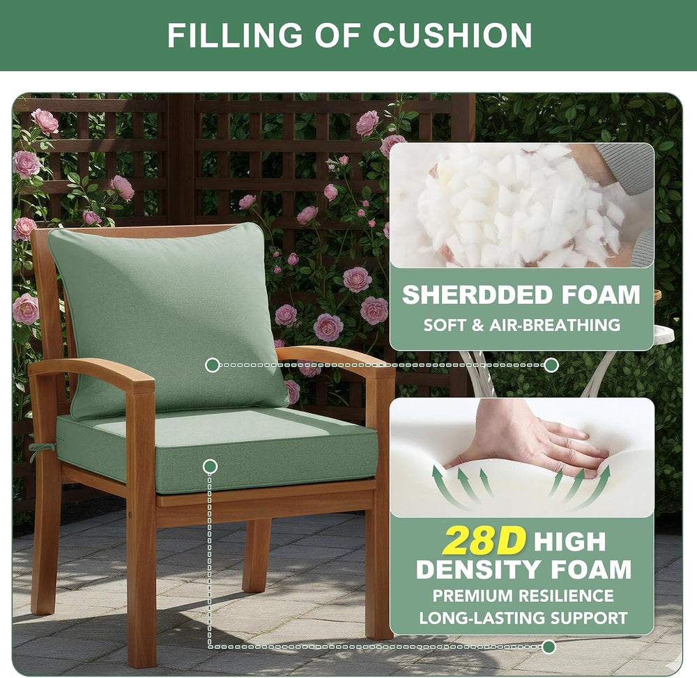 Summsun Outdoor Cushions for Patio Furniture, Faux Linen Water Resistant Back...