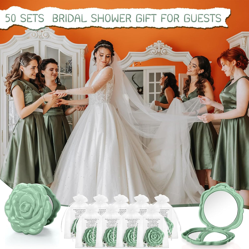 FoldTier 50 Sets Bridal Shower Party Favors for Guests, Green