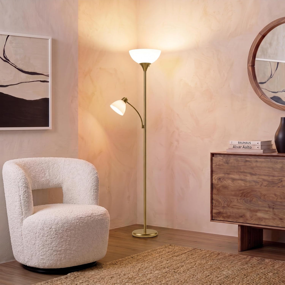 Brightech Sky Dome Plus LED Floor lamp, Torchiere Super Bright Floor Lamp wit...