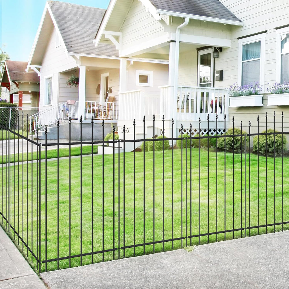 42” x 12’ No-Dig Metal Garden Fence with Stakes, Panels Fencing for Dogs