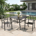 MFSTUDIO Outdoor Table and Chairs Set for 4,37“ Square Metal Table&Chairs