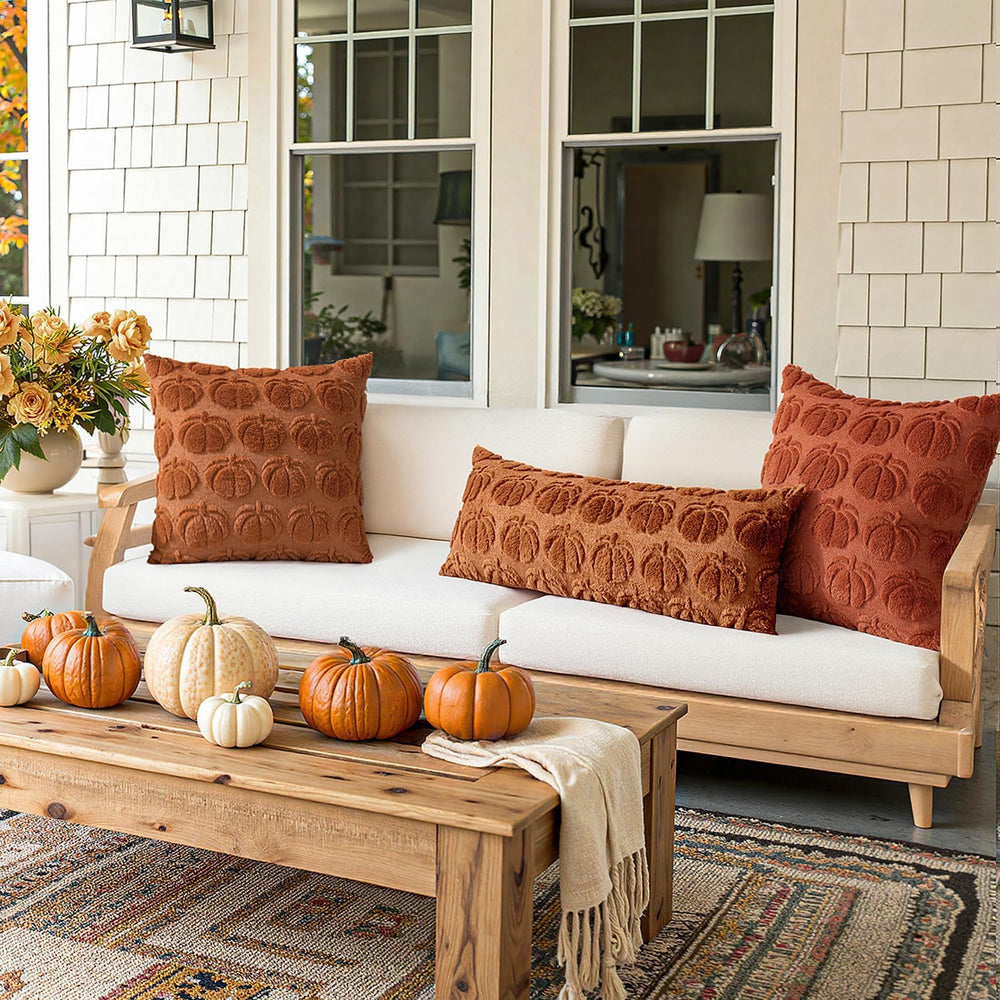 MIULEE Fall Pillow Covers Pumpkin Fall Decor 24x24 Dark Rust