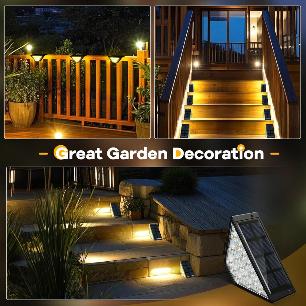 BKBB PPBB Solar Step Lights for Outside, Solar Stair Lights Outdoor Waterproo...