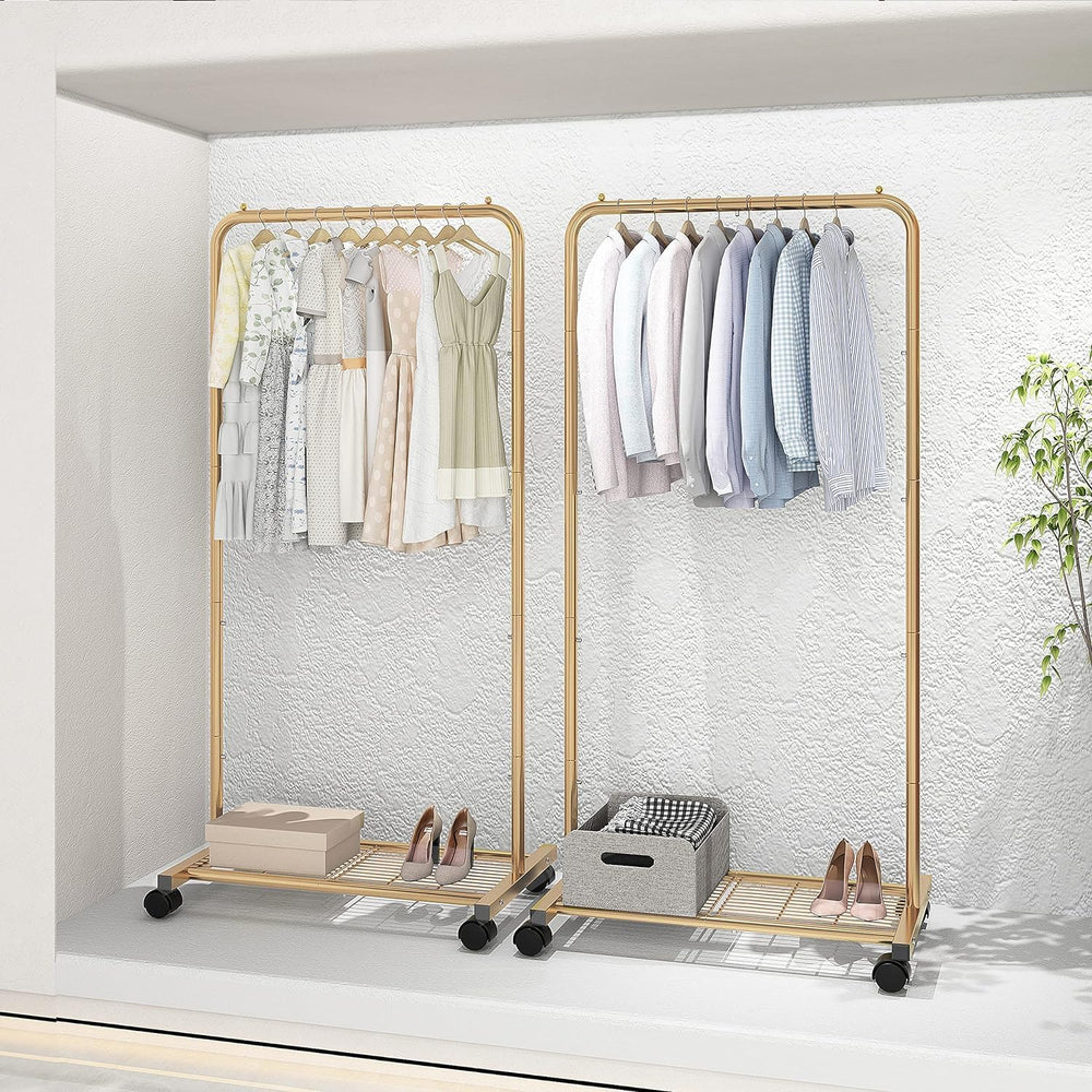 Simple Trending Clothes Garment Rack , Clothing Rack, Golden Yellow