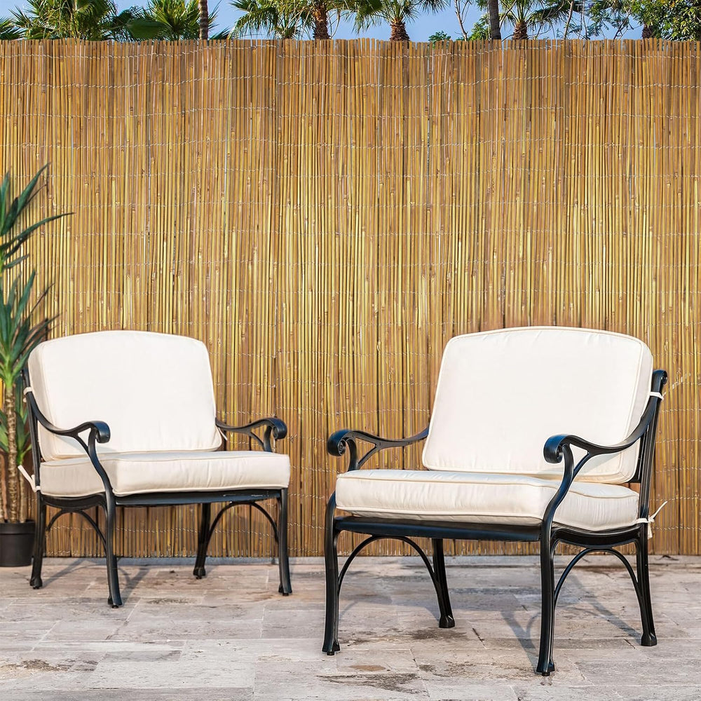 Jollybower 4ft x 8ft x 0.4" D Natural Bamboo Fence, Outdoor Rolled Bambo...