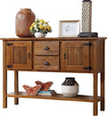 LKTART Solid Wood Sideboard Buffet Cabinet with Storage Drawers and Shelf
