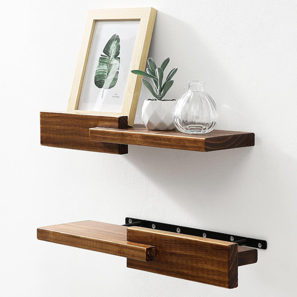 GRID FORTE 2 Pack Modern Reversible Wall Floating Shelves