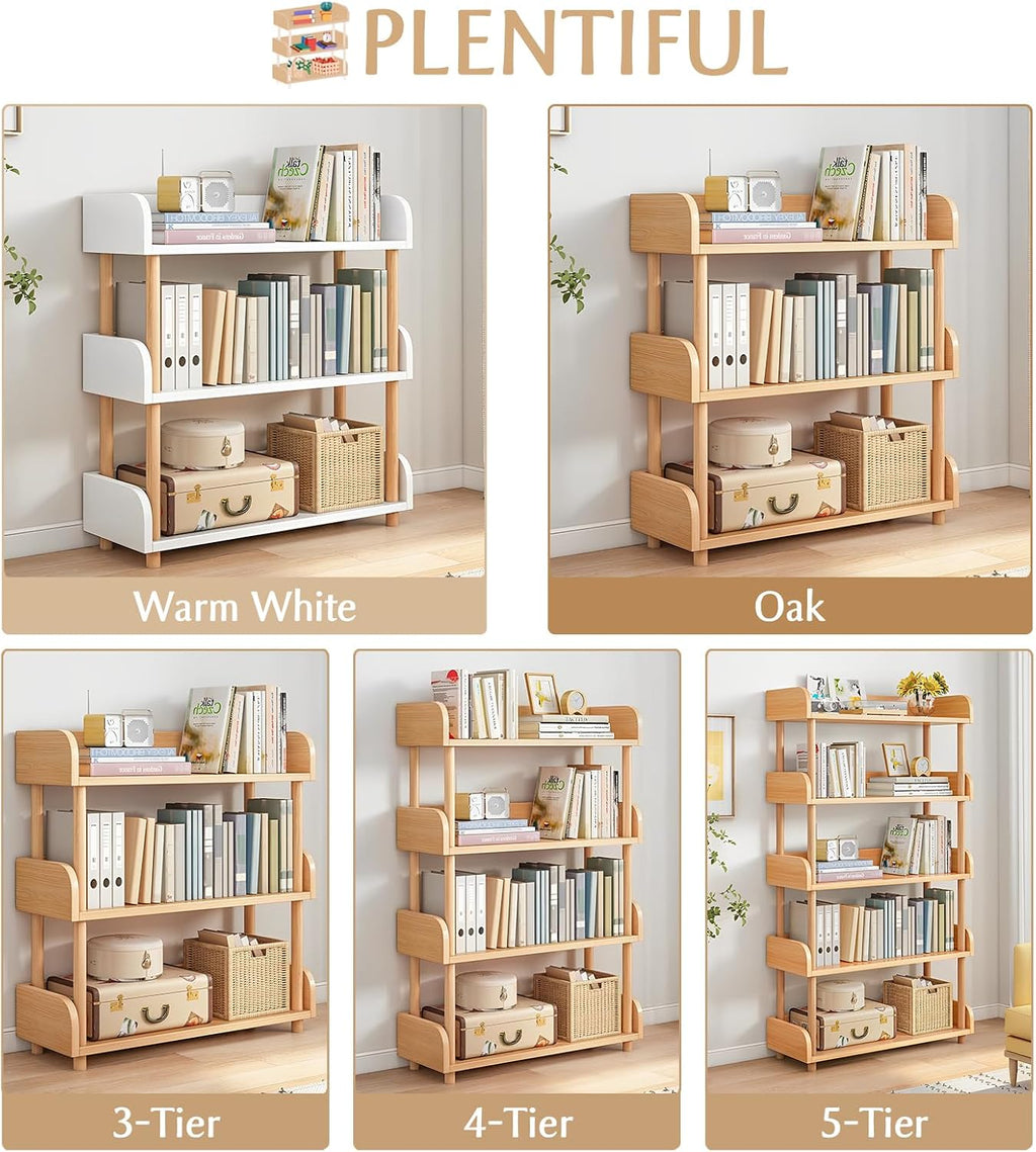 oschf 3-tier wooden open bookcase, oak, close-up detail
