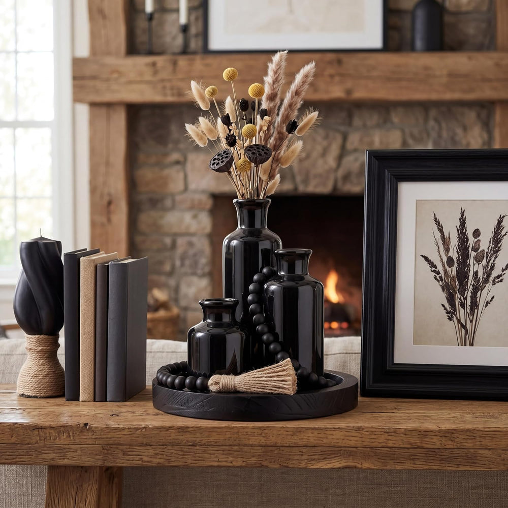 5 Pcs Coffee Table Decor Set, Black