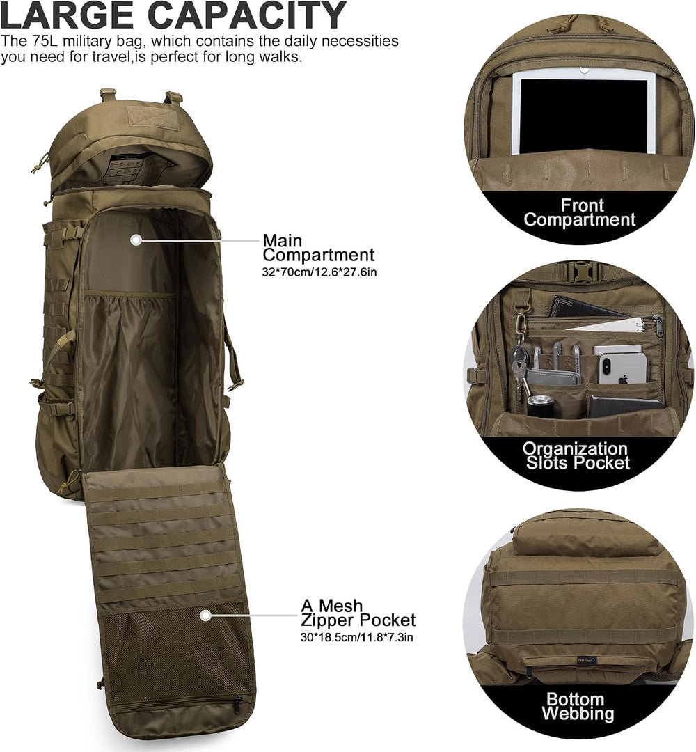Mardingtop 75L Molle Hiking Internal Frame Backpacks