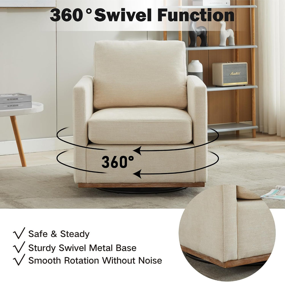 Chifee & Vingol 30.7" W Mid Century Modern Swivel Accent Chair