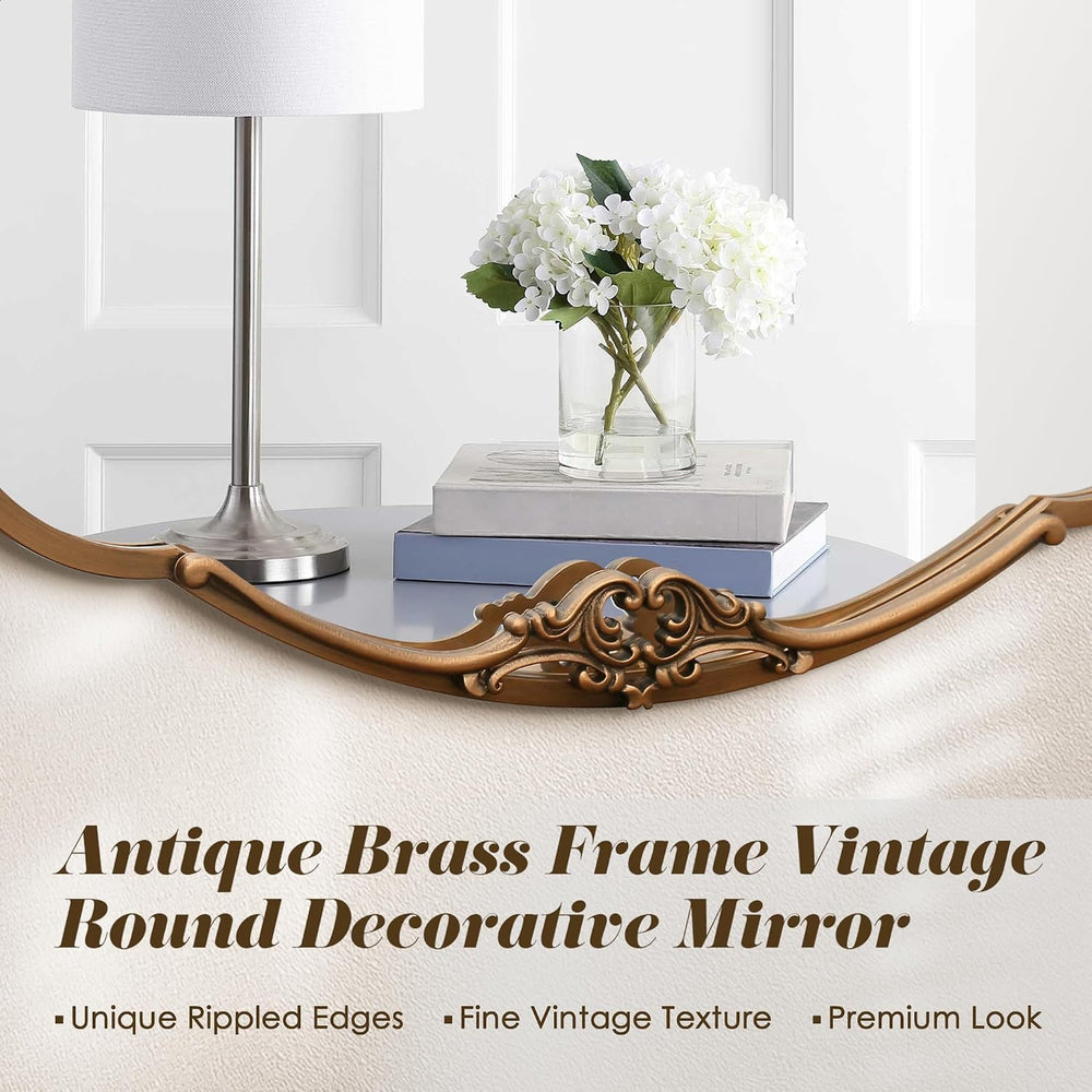 Besdomus Oversize Gold Oval Mirror: 48"x26" Large Antique Ornate Mi...
