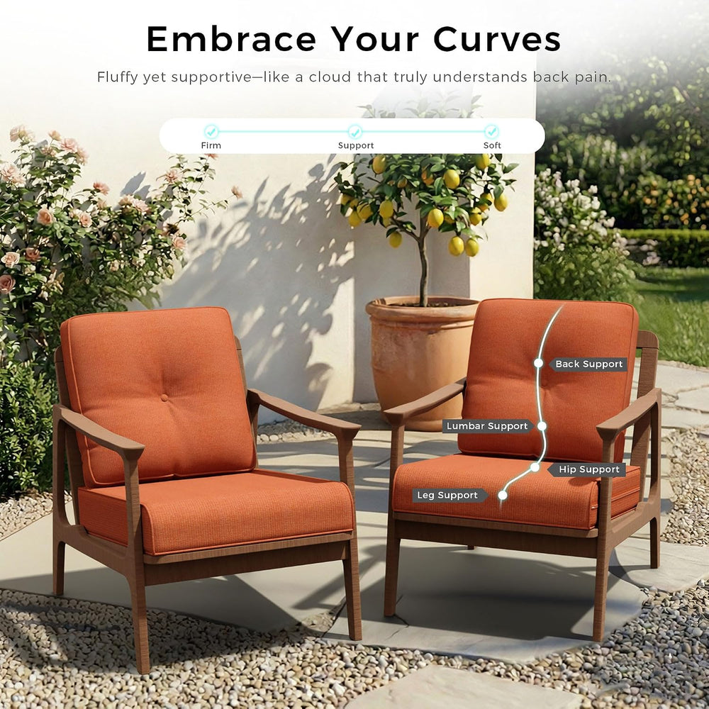 Patio Furniture Cushions Set, 22x25/22x24 Inch Outdoor Deep Seat Chair Cushio...