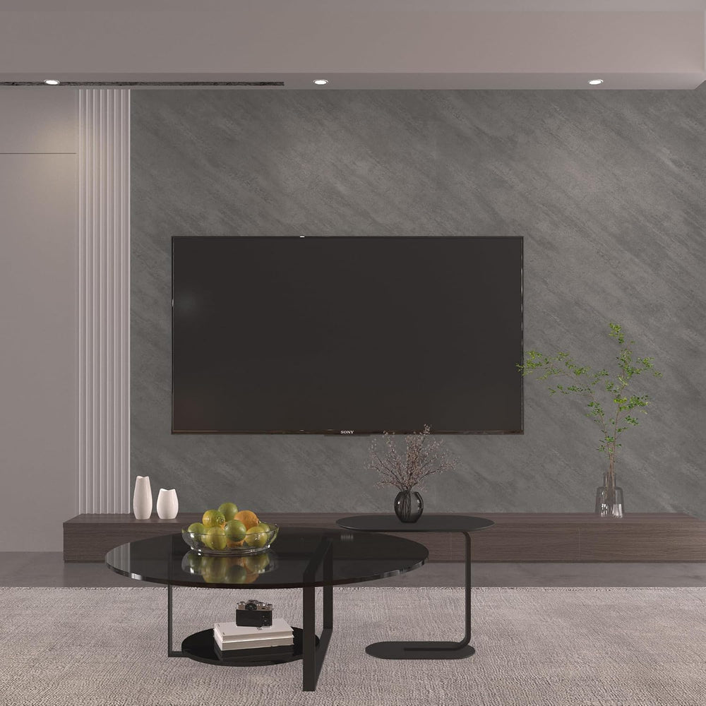 3yecao 16"×591" Large Size Grey Concrete Wallpaper Peel and Stick 3...