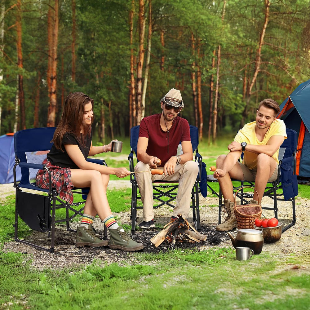 VINGLI Camping Chairs, Directors Chair, Camping Chair with Side Table & C...