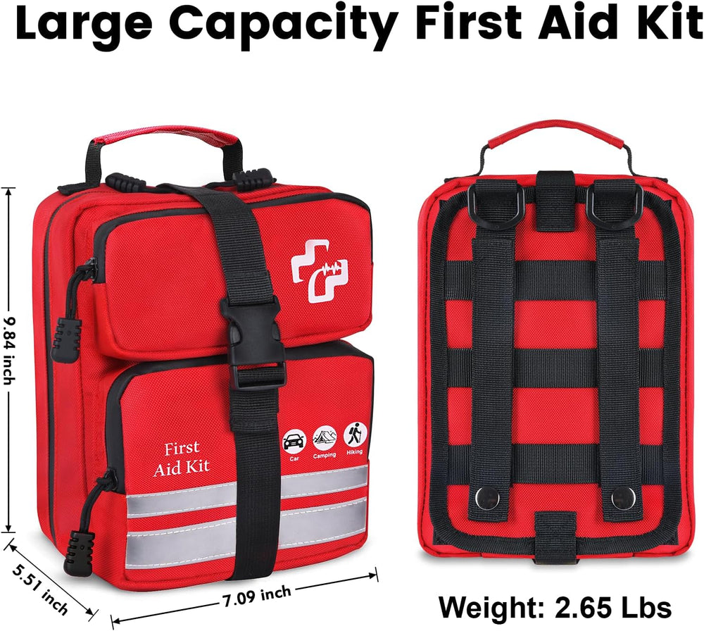 450 Piece Premium First Aid Kit, Water-Resistant Emergency Medical Kit with M...