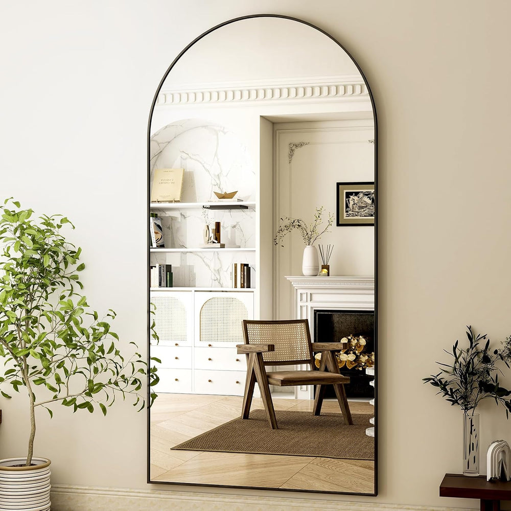 HARRITPURE 76"x34" Arched Full Length Mirror, Black