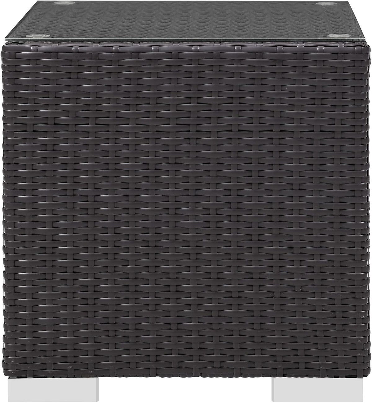 Modway Convene Wicker Rattan Outdoor Patio Side Table in Espresso