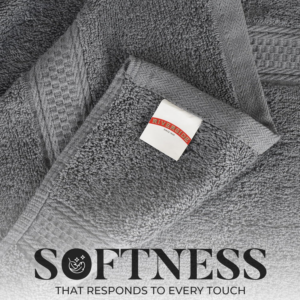 RIVERSIDE 4 Pack Luxury Large Bath Towels, 27x54 Inches, 600 GSM, Gray