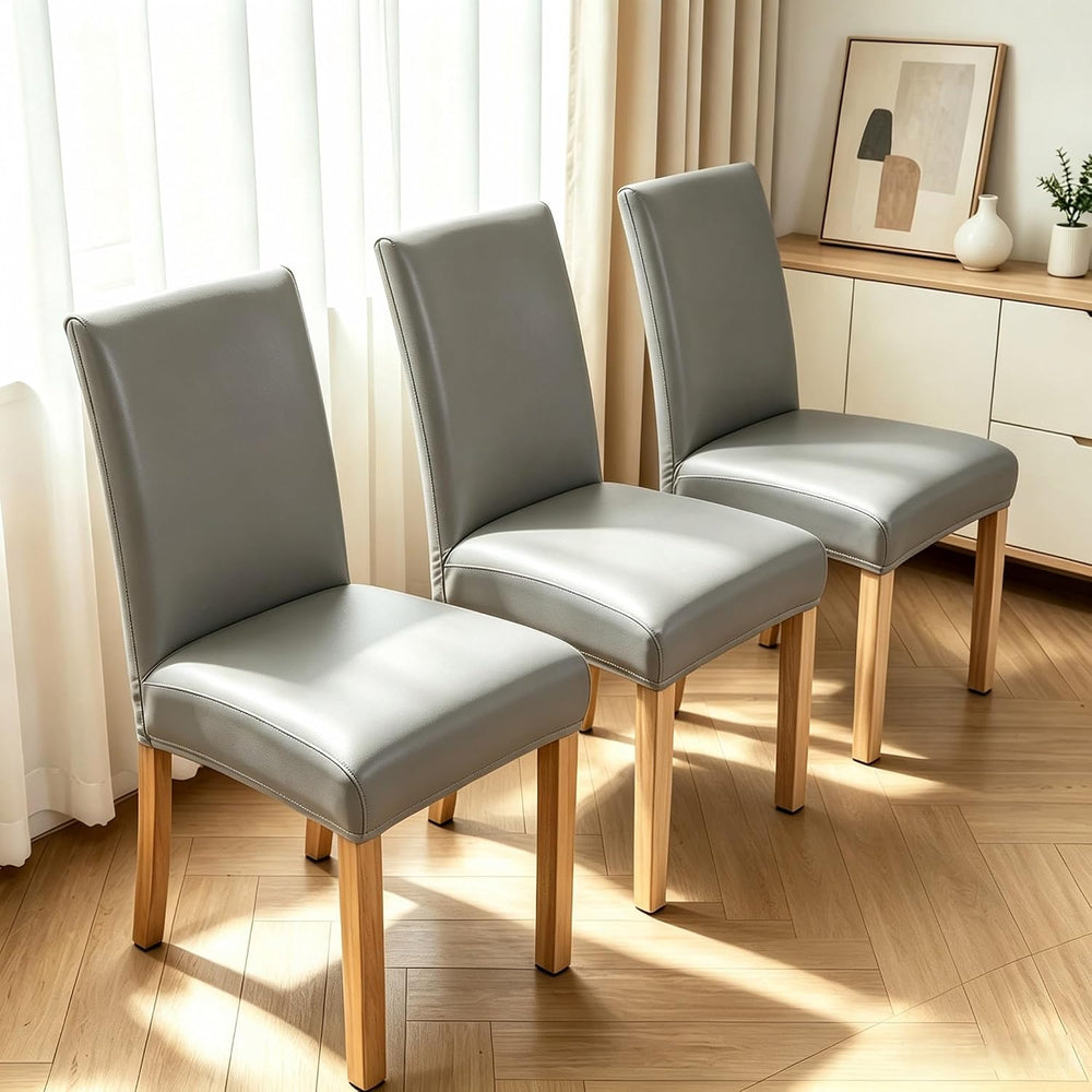 Waterproof Full Chair Covers for Dining Chairs Set of 6, Gray