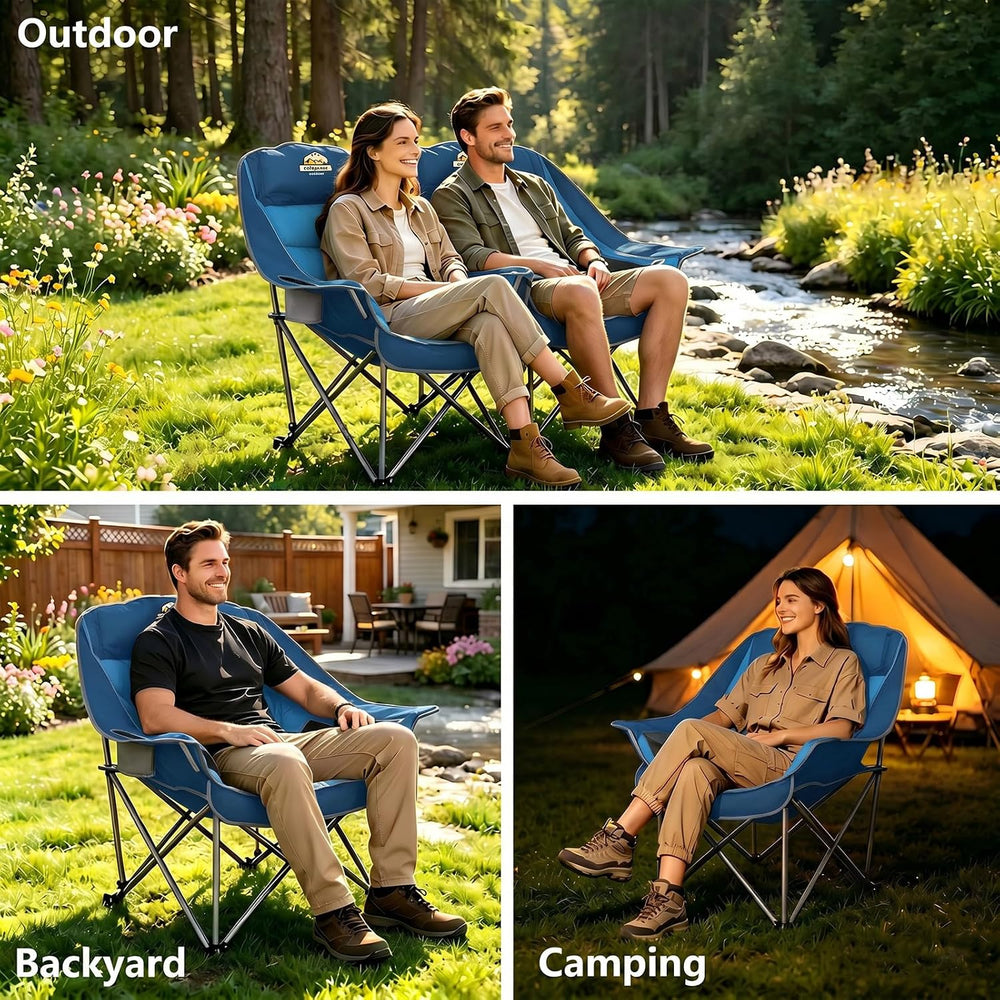 Colegence Oversized Camping Chair for Adults, Padded Lawn Chair 1 Pack