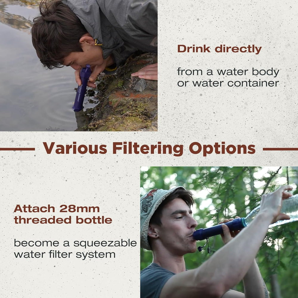 Membrane Solutions S2 Detachable Water Filter Straw, 4-Pack