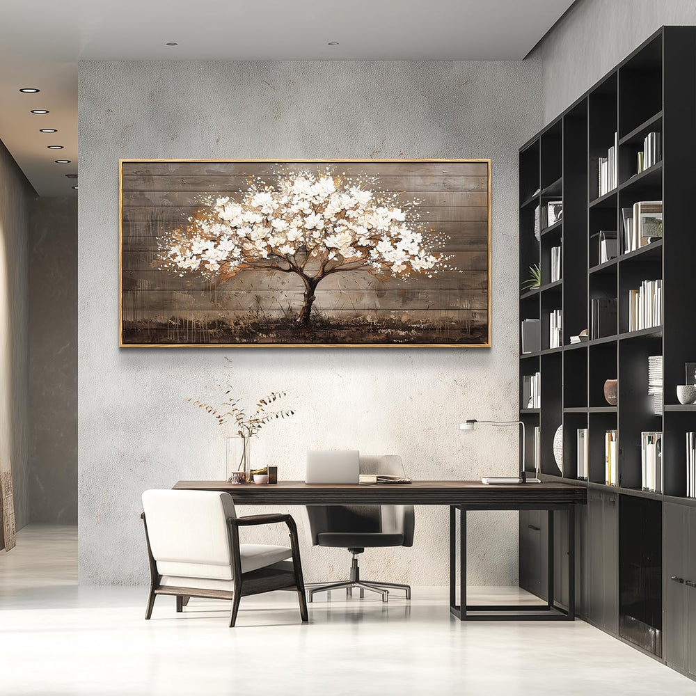 Wapluam Tree Of Life Wall Art,Neutral Abstract Canvas Painting Art Prints,Fra...