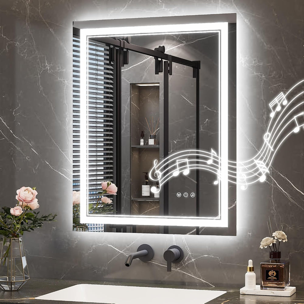 Keonjinn 24" x 30" LED Bathroom Mirror with Lights, Frontlit & ...