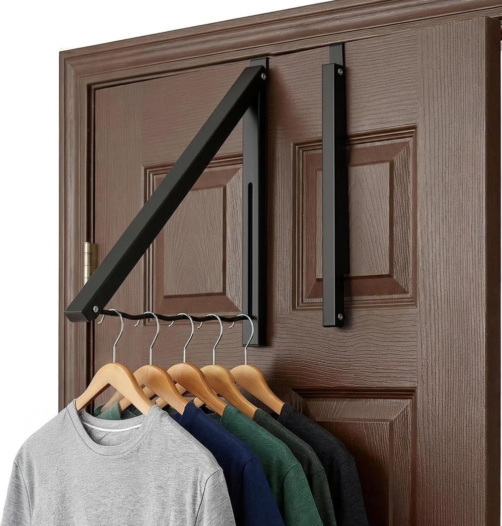HOLDN’ STORAGE Over The Door Hanger, Single Foldable Rack Organizer, 2 Pack